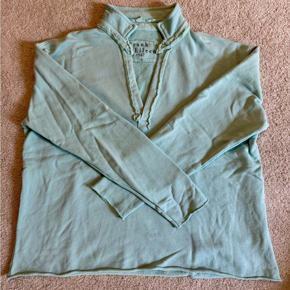Frank & Eileen Aqua Long Sleeve Top